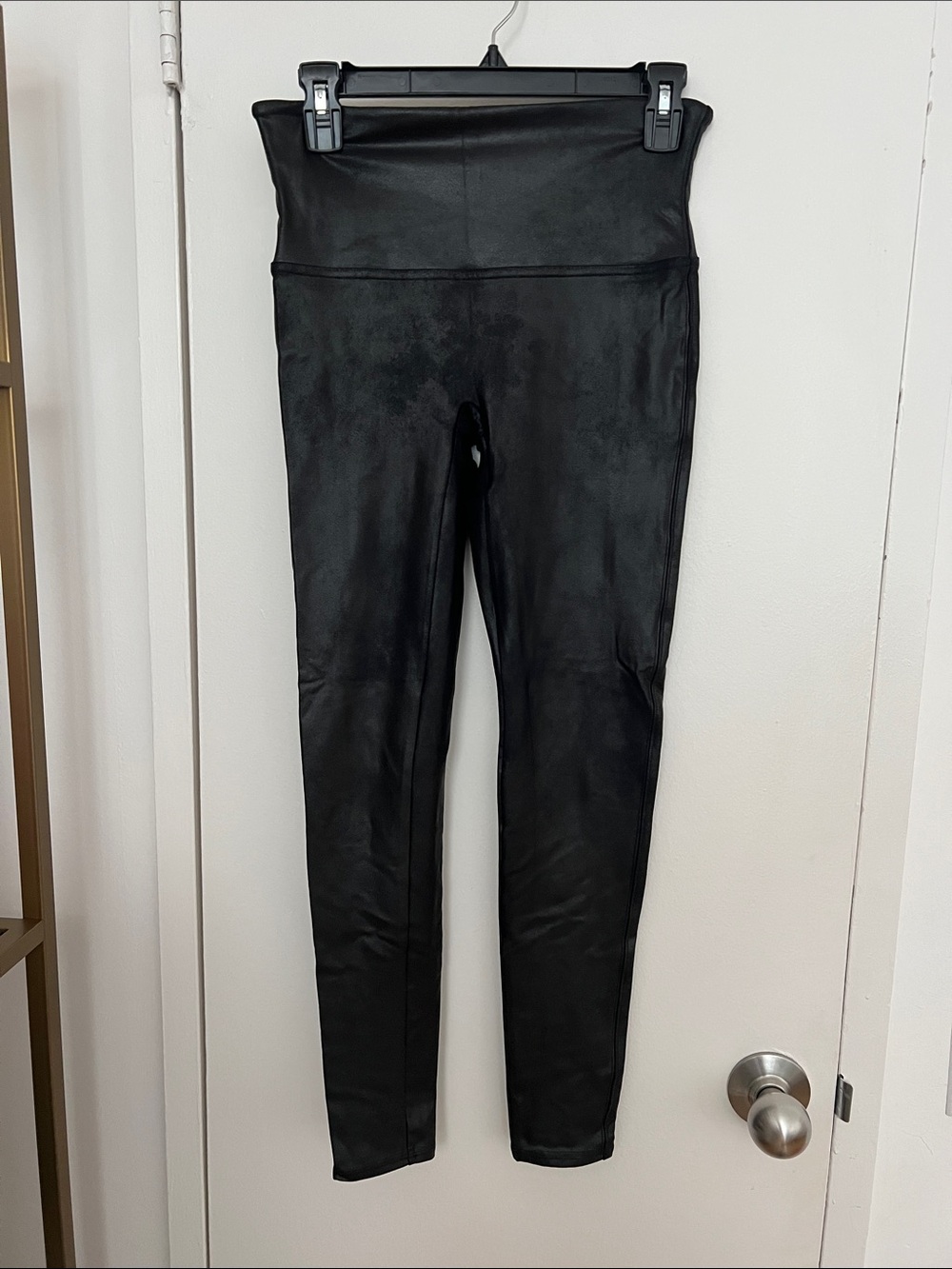 SPANX Black Faux-Leather High-Rise Leggings